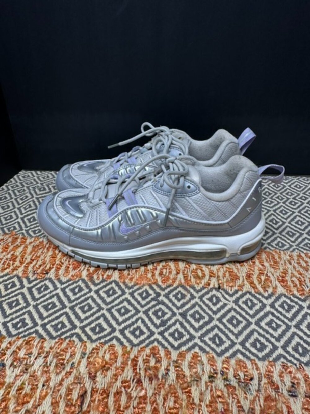 Nike Air Max 98 SE Lilac Metallic Silver Woman's Size 10
